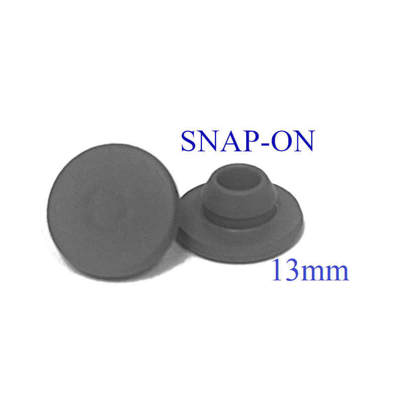 13mm Snap On Style Chlorobutyl Vial Stoppers, bag of 1,000