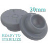 Ready to Sterilize 20mm Vial Stoppers, Round Bottom, Bag of 2,500 pieces. Full testing and documentation.