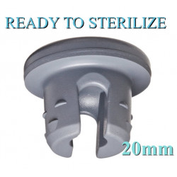 Ready to Sterilize 20mm Vial Stoppers, Lyophilization 2-Leg, lot labeled resealable bag of 2,500 pieces
