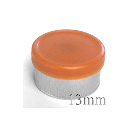 Rust Orange 13mm West Matte Flip Cap Vial Seals, Bag of 1,000