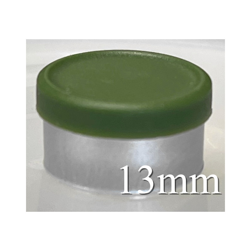 Avocado Green13mm West Matte Flip Cap Vial Seals, Bag of 1,000