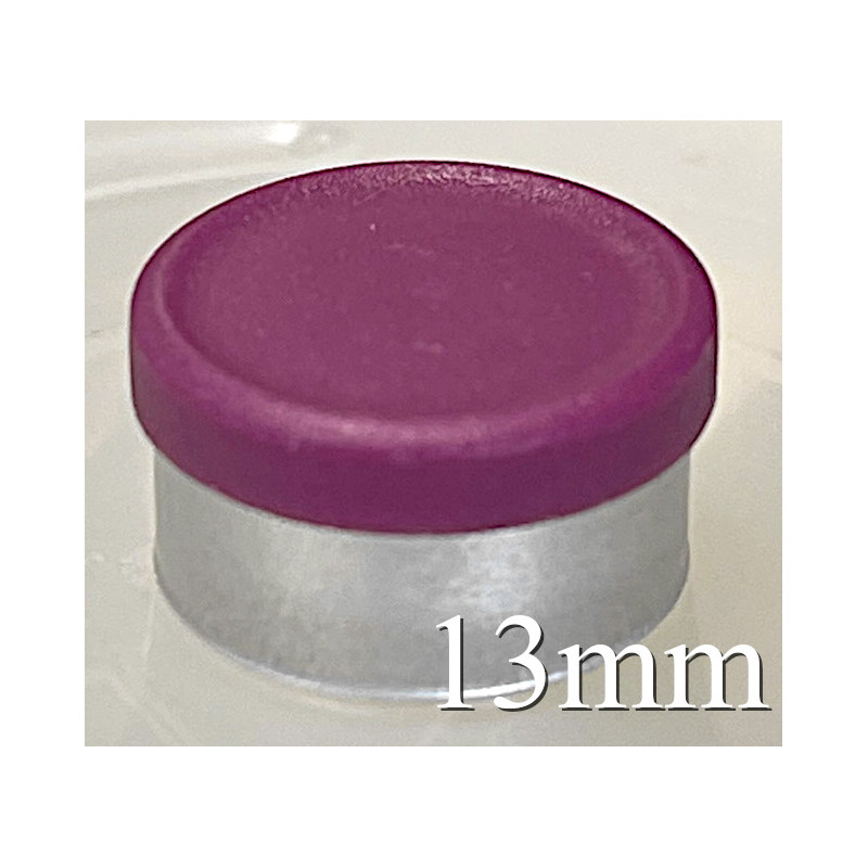 Burgundy Violet 13mm West Matte Flip Cap Vial Seals, West Item No. 54130495. QCVIALZ catalog No. WMC13BGV-1K