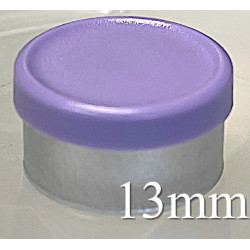 Lavender 13mm West Matte Flip Cap Vial Seals, manufactured by West Pharmaceuticals. QCVIALZ catalog no. WMC13LAV-1K.