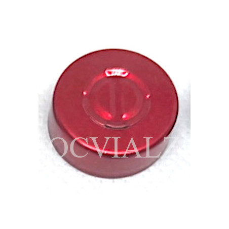 Red 20mm Center Tear Out Unlined Aluminum Vial Seals