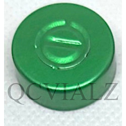 Green 20mm unlined center tear vial seals. For serum vials with a 20mm crimp finish. QCVIALZ catalog SKU SAS20GRN-1K