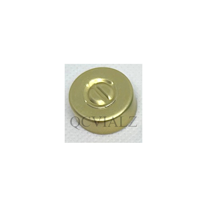 Gold 20mm Center Tear Out Unlined Aluminum Vial Seals, Bag of 1000