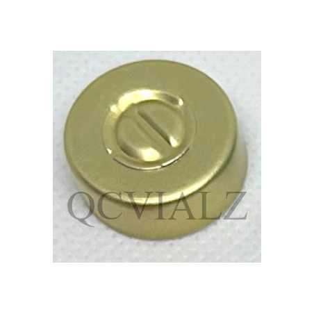 Gold 20mm Center Tear Out Unlined Aluminum Vial Seals, Bag of 1000