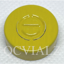 Yellow 20mm Center Tear Out Unlined Aluminum Vial Seals, QCVIALZ catalog SAS20YEL-1K