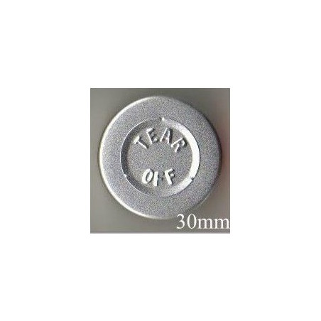 30mm Center Tear Aluminum Serum Bottle Vial Seal, Silver, Pack of 250