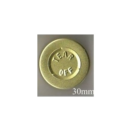 Gold 30mm Center Tear Aluminum Serum Bottle Vial Seal, Pack of 250