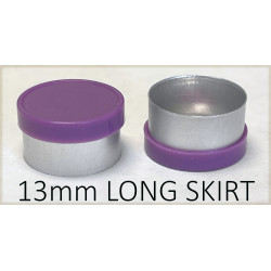 Purple 13mm Long Skirt Flip Cap Vial Seal, Bag of 1,000