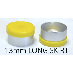 Yellow 13mm Long Skirt Flip Cap Vial Seal, Bag of 1,000