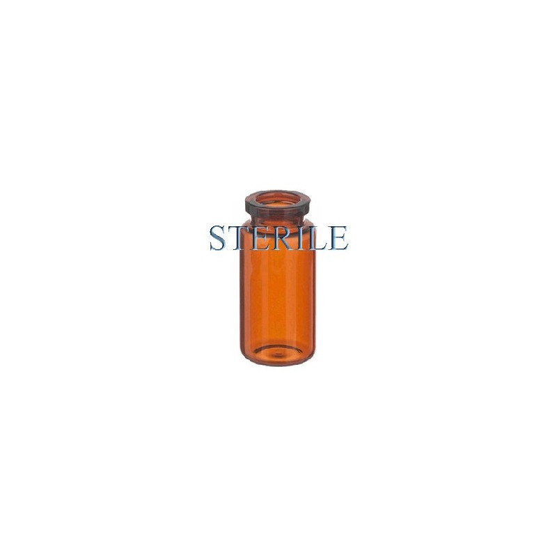 Sterile 10mL Amber Open Vials, 24x50mm, Ready to Fill, Tray of 145 pieces