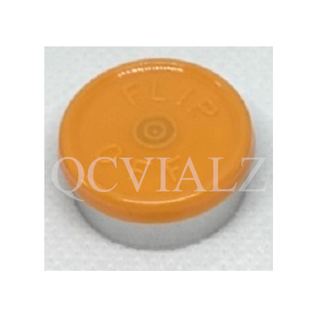 20mm Faded Light Orange Flip Off® Vial Seals, West Pharma, Pk of 100. QCVIALZ catalog no. FO20FLO-100