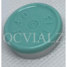 20mm Faded Turquoise Blue Flip Off® Vial Seals, West Pharma, Pack of 100 pieces. QCVIALZ catalog no. FO20FTB-100