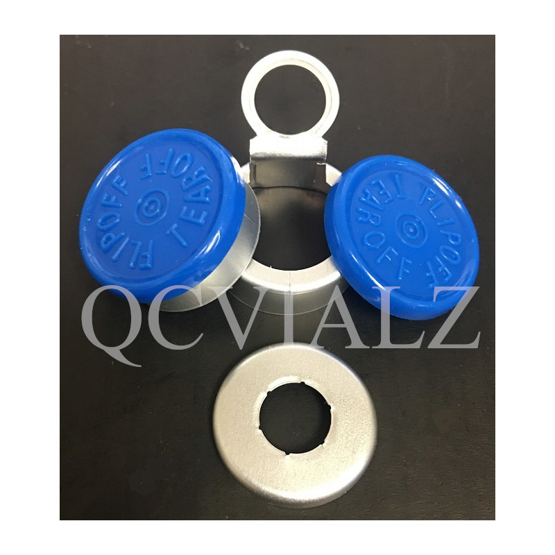 West 20mm Flip Off-Tear Off® Vial Seals, Royal Blue, Pack of 100 pieces. QCVIALZ catalog no. FOTO20RBL-100