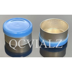 Light Blue 13mm Smooth Gloss Flip Cap Vial Seal, West Pharma, Pack of 100