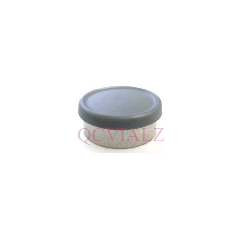 West Matte 20mm Dark Gray Flip Cap Vial Seals, manufactured by West Pharmaceutical Services. QCVIALZ catalog no. WMC20DGR-100