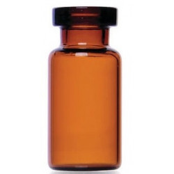 ISO 2R Amber Serum Vials, 16x35mm, Tray of 264 pieces. QCVIALZ catalog no. 62413P-2