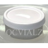 White 20mm Superior Flip Cap Vial Seals, Pack of 100. QCVIALZ catalog no.  SFC20WHT-100