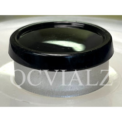 Black 20mm Superior Flip Cap Vial Seals, Pack of 100 pieces. QCVIALZ catalog no. SFC20BLK-100