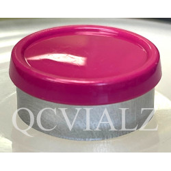 Magenta 20mm Superior Flip Cap Vial Seals, Pack of 100. QCVIALZ catalog no. SFC20MAG-100