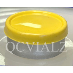 Yellow 20mm Superior Flip Cap Vial Seals, Pack of 100. QCVIALZ catalog no. SFC20YEL-100