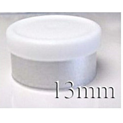 White 13mm West Matte Flip Cap Vial Seals, manufactured by West Pharmaceuticals