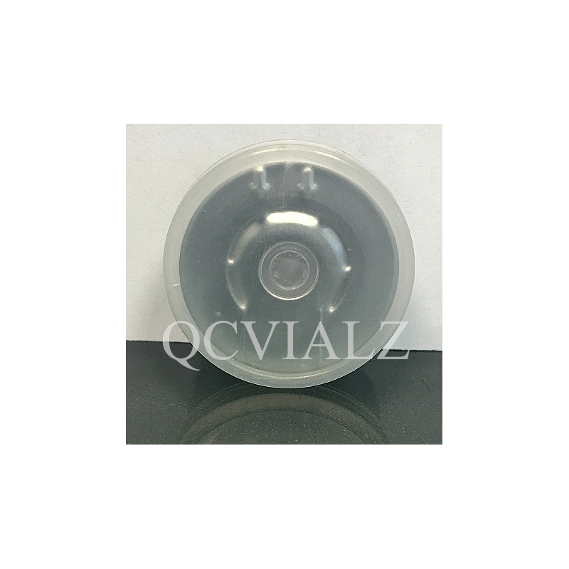 20mm Flip Up-Tear Down Vial Seals, Clear on Silver, Bag of 1,000. QCVIALZ catalog no. FUTD20CSV-1K