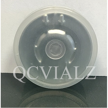 20mm Flip Up-Tear Down Vial Seals, Clear on Silver, Pack of 100. QCVIALZ catalog no. FUTD20CSV-100