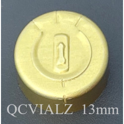 13mm Full Tear Off Aluminum Vial Seals, Gold, Bag of 1,000