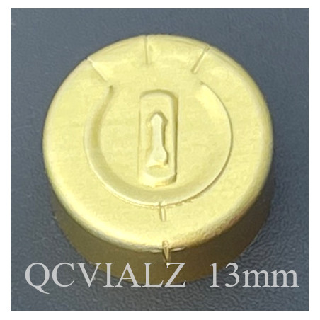 13mm Full Tear Off Aluminum Vial Seals, Gold, Bag of 1,000