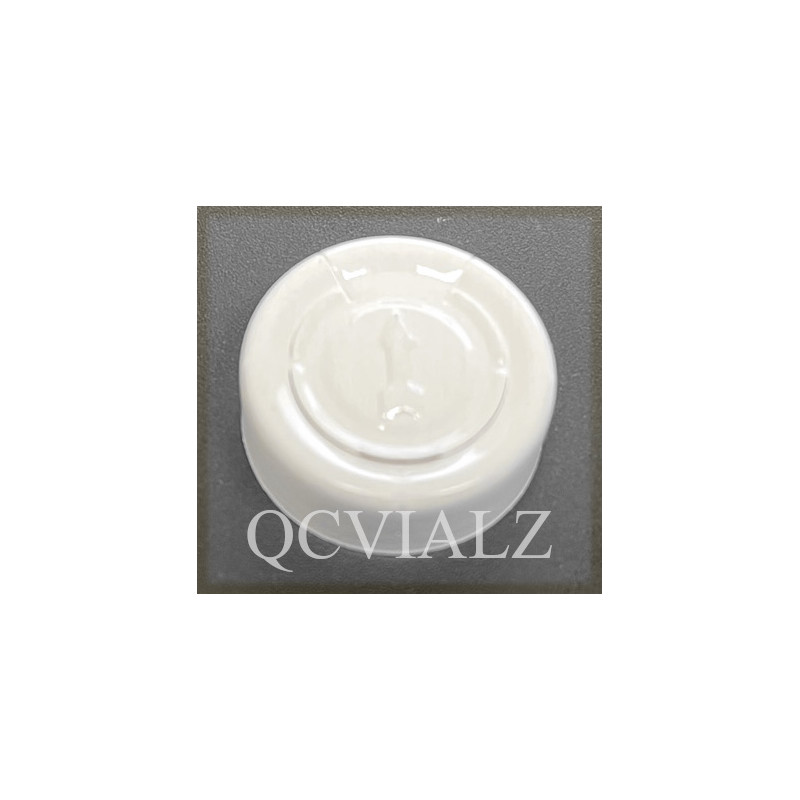 20mm Full Tear Off Aluminum Vial Seals, White, Bag of 1,000 pieces. QCVIALZ catalog no. CTO20WHT-1K