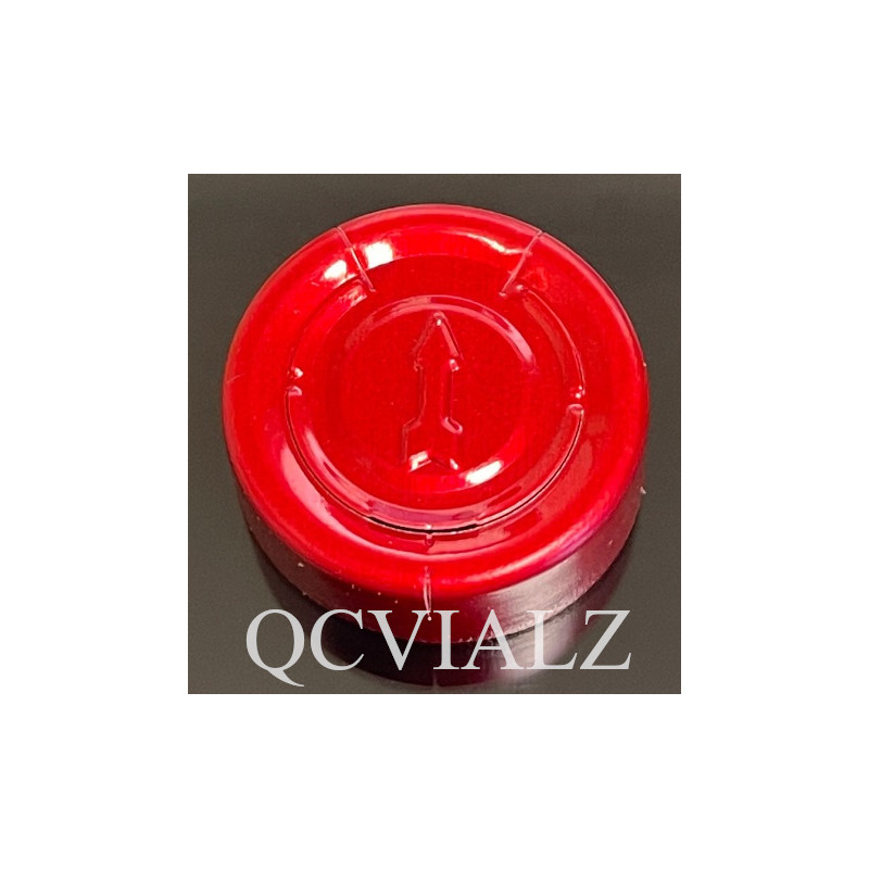 20mm Full Tear Off Aluminum Vial Seals, Red, Bag of 1,000, QCVIALZ catalog no. CTO20RED-1K