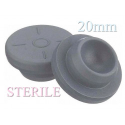 20mm sterile vial stoppers, round bottom, pre-washed and gamma irradiated for sterilization.