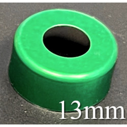 13mm Open Face Hole Punched Vial Seals, Green, Bag of 1000
