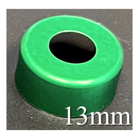 13mm Open Face Hole Punched Vial Seals, Green, Bag of 1000