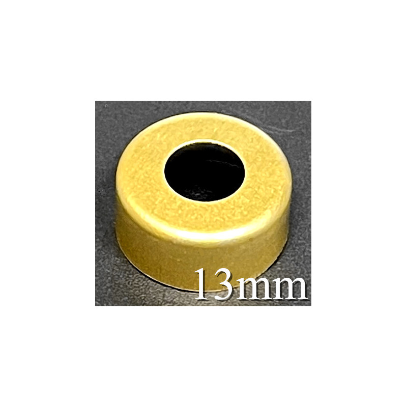 13mm Open Face Hole Punched Vial Seals, Gold, Bag of 1000