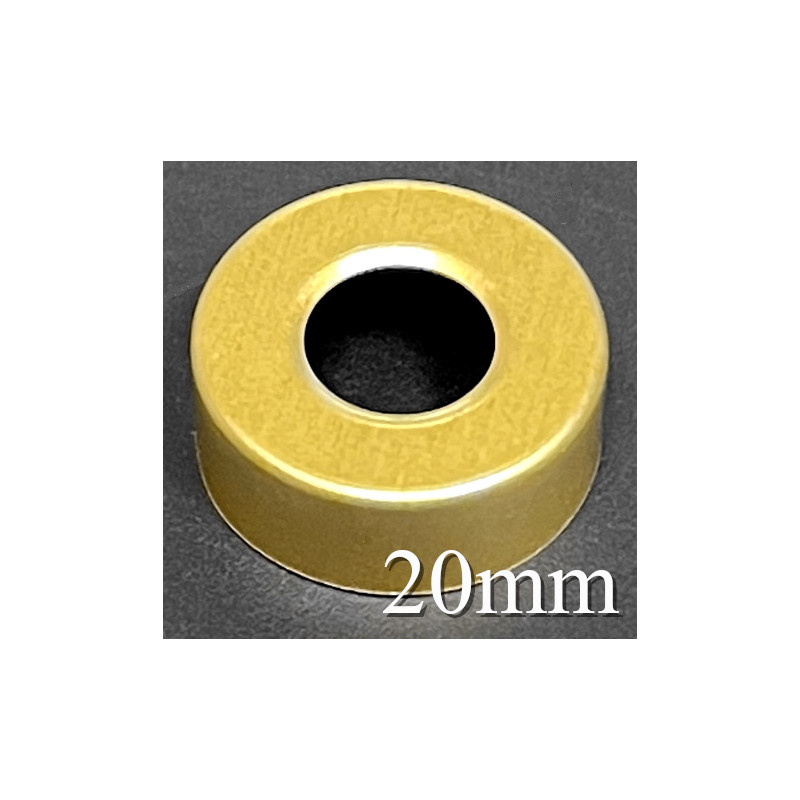 20mm Open Face Hole Punched Vial Seals, Gold, Bag of 1,000. QCVIALZ catalog no. HP20GLD-1K