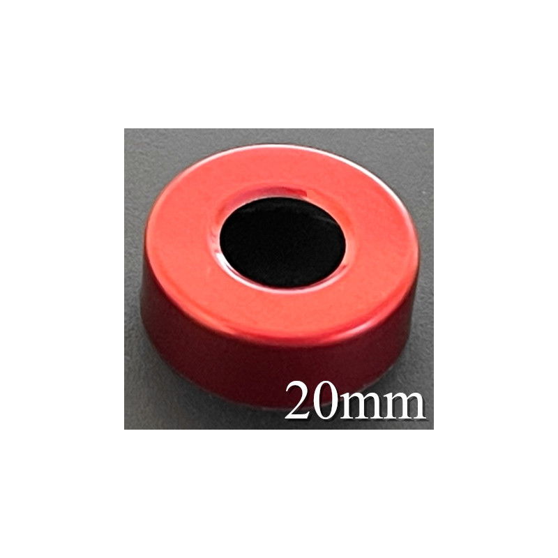 20mm Open Face Hole Punched Vial Seals, Red, Bag of 1,000
