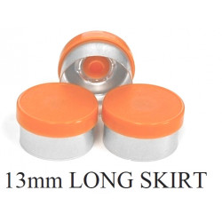 Orange 13mm Long Skirt Flip Cap Vial Seal, Bag of 1000