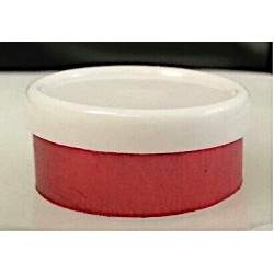 20mm Plain Flip Caps Vial Seals, White Cap Red Aluminum. Low cost generic item. Bag of 1,000 pieces