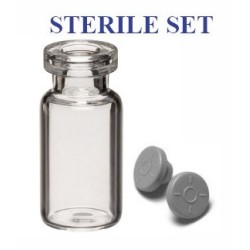 2mL Clear Sterile Open Vial and Stopper Set, 417pc of open sterile vials and 1,000 13mm round bottom sterile stoppers.
