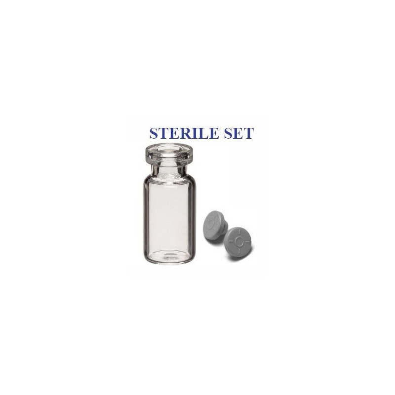 2mL Clear Sterile Open Vial and Stopper Set, 417pc of open sterile vials and 1,000 13mm round bottom sterile stoppers.