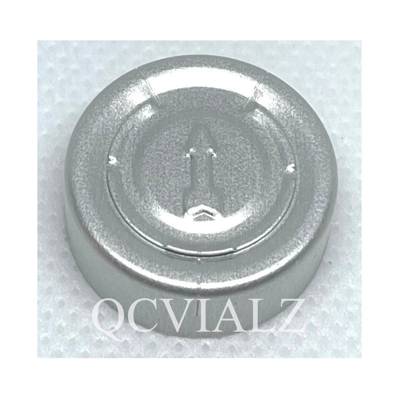 20mm Full Tear Off Aluminum Vial Seals, Natural Silver, Pack of 100