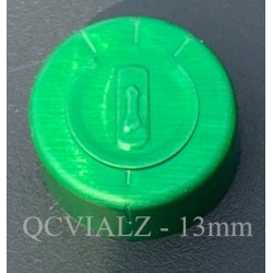 13mm Full Tear Off Aluminum Vial Seals, Green, pack of 100