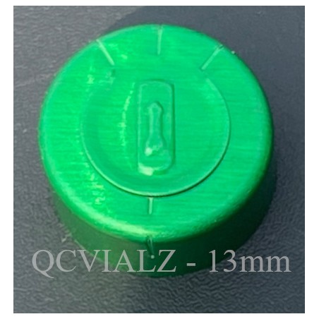 13mm Full Tear Off Aluminum Vial Seals, Green, Bag of 1,000 pieces