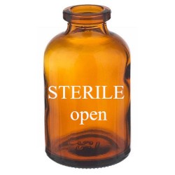 Sterile 30mL Amber Open Vials, Ready to Fill, Tray of 63 pieces