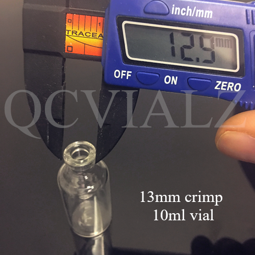 13mm crimp 10ml vial with calipers