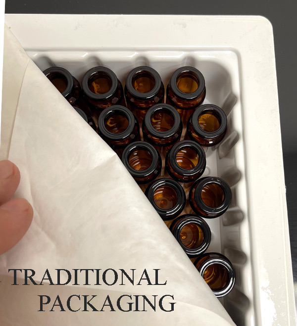traditional sterile vial tray packaging